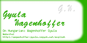 gyula wagenhoffer business card